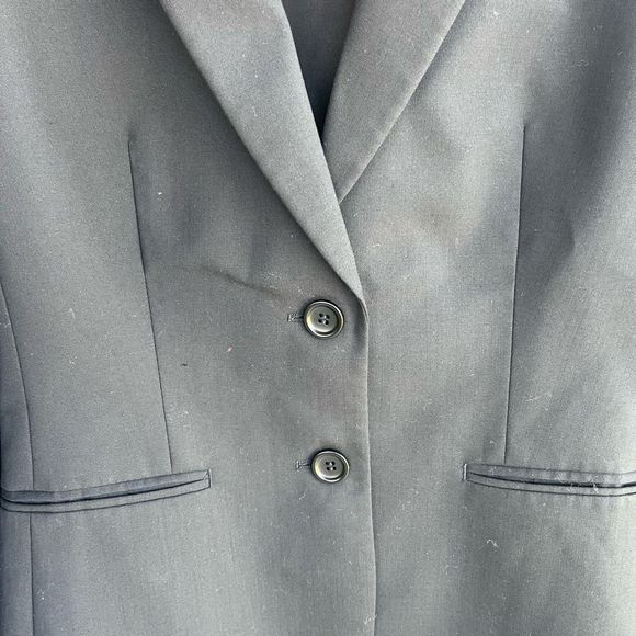 Theory wool blend double button fitted black blazer - Picture 3 of 5